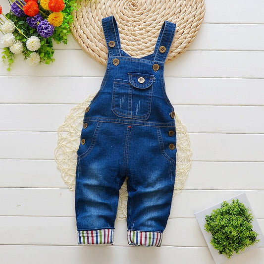 Toddler Infant Boys Long Pants Denim Overalls Dungarees - Commercial Universe Boutique 