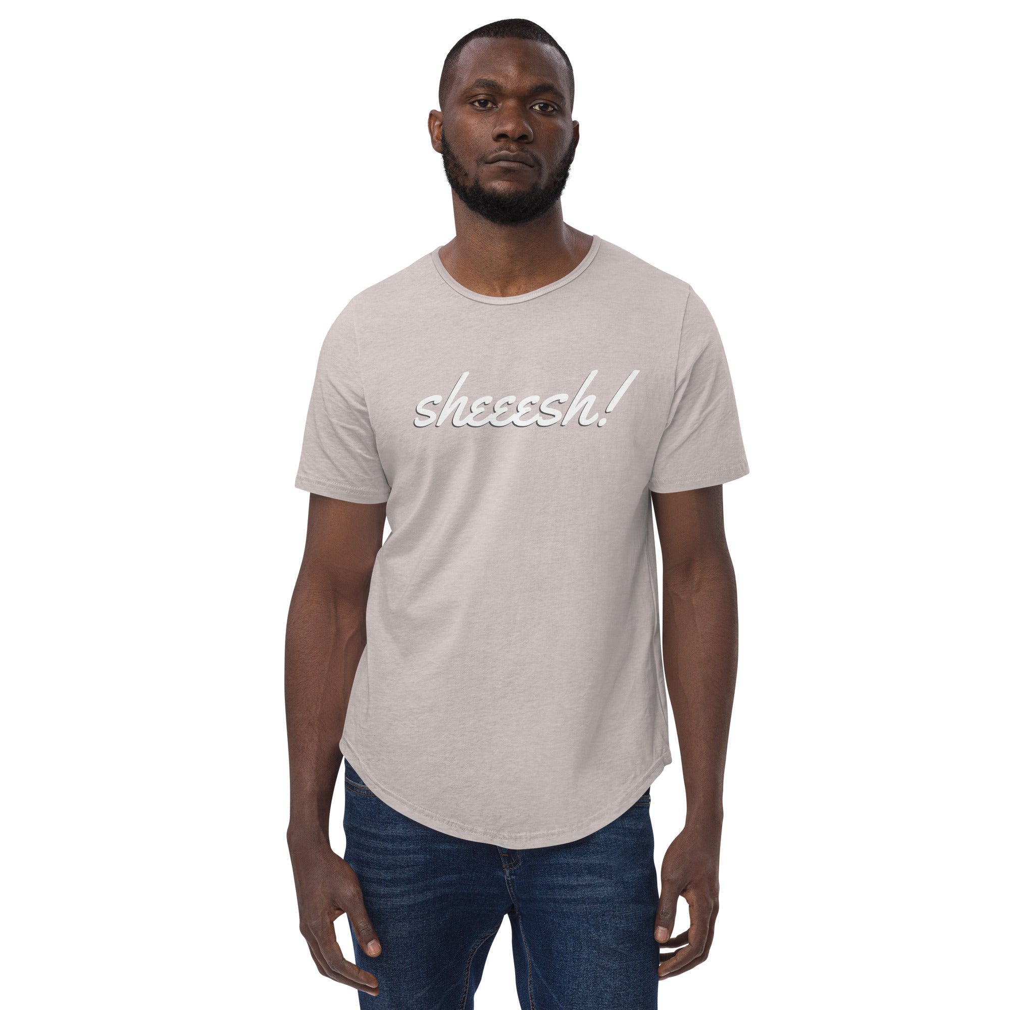 Sheeesh Men's Curved Hem T-Shirt