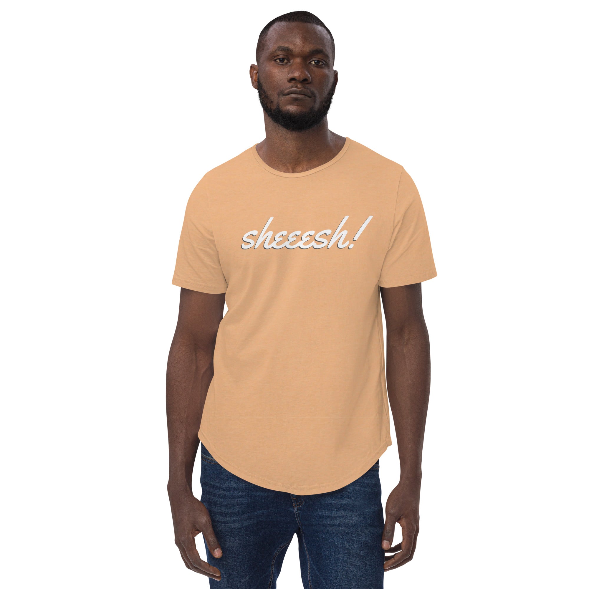 Sheeesh Men's Curved Hem T-Shirt