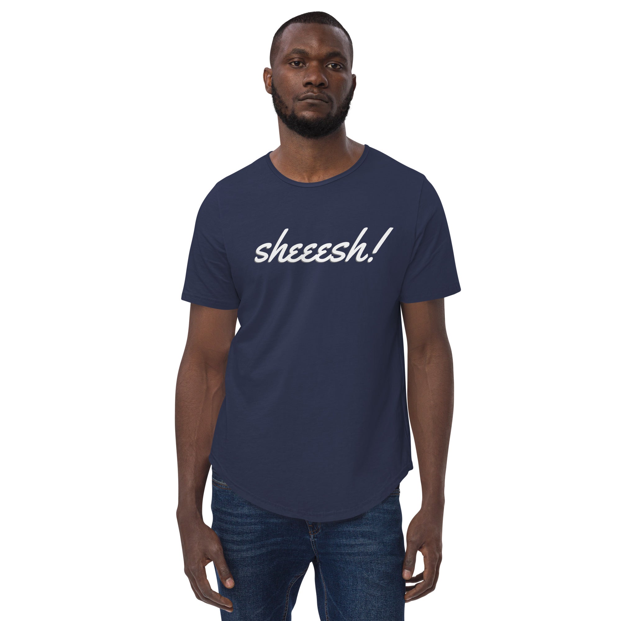 Sheeesh Men's Curved Hem T-Shirt