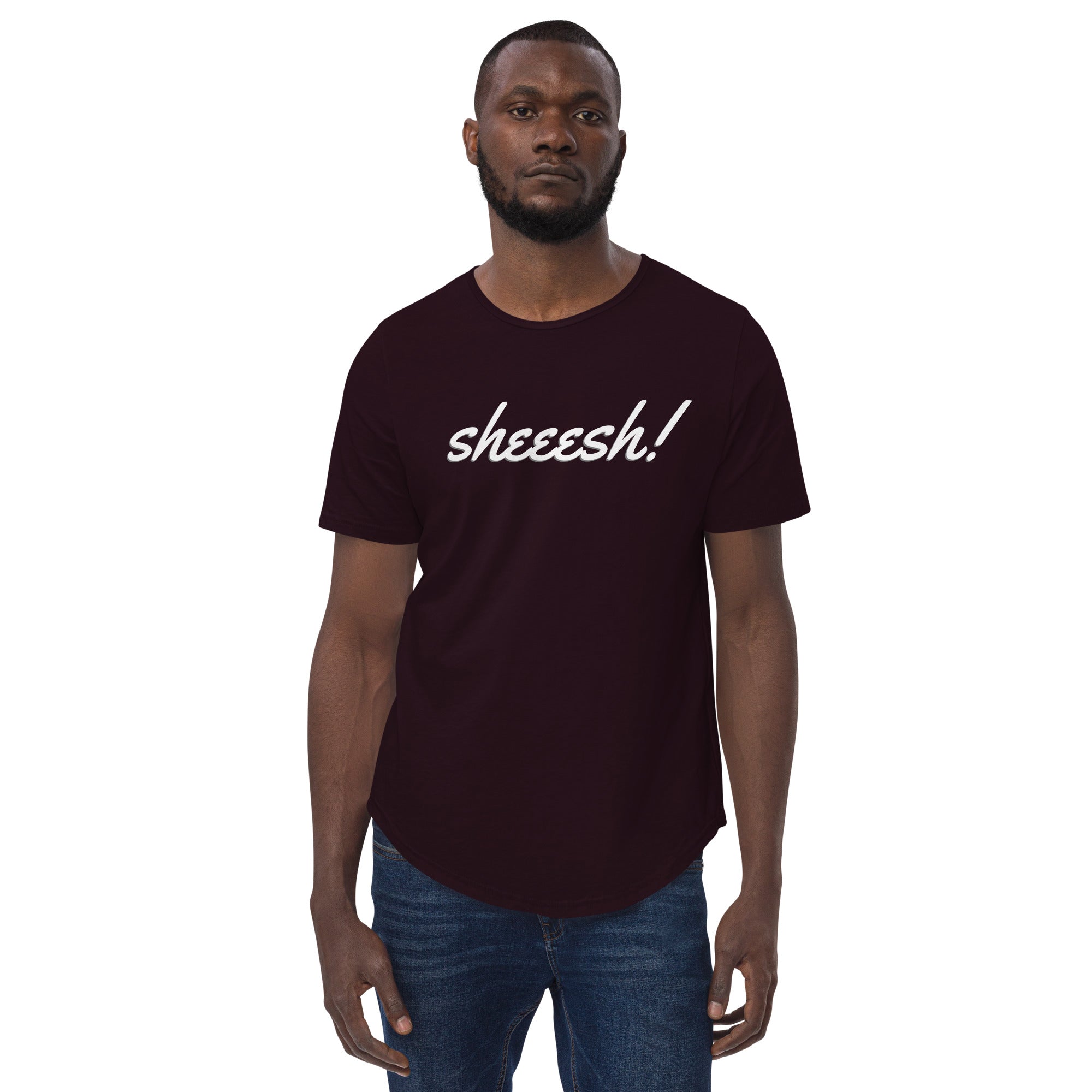 Sheeesh Men's Curved Hem T-Shirt