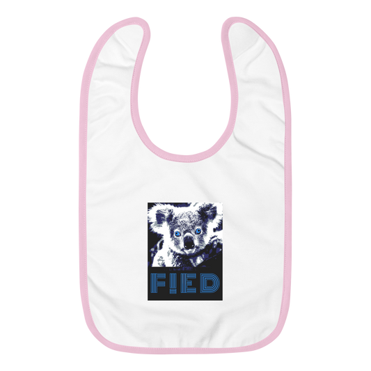 Koala-Fied Embroidered Baby Bib - Commercial Universe