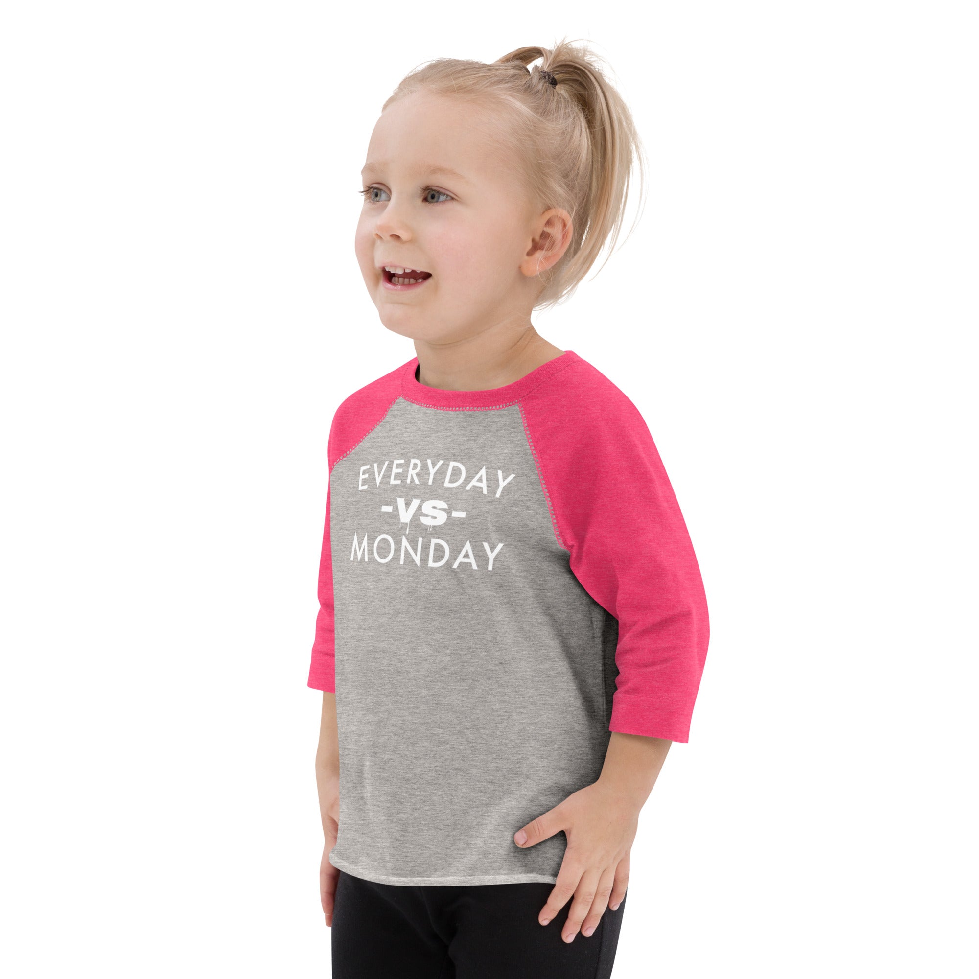 Everyday vs Monday Toddler baseball shirt - Commercial Universe Boutique 