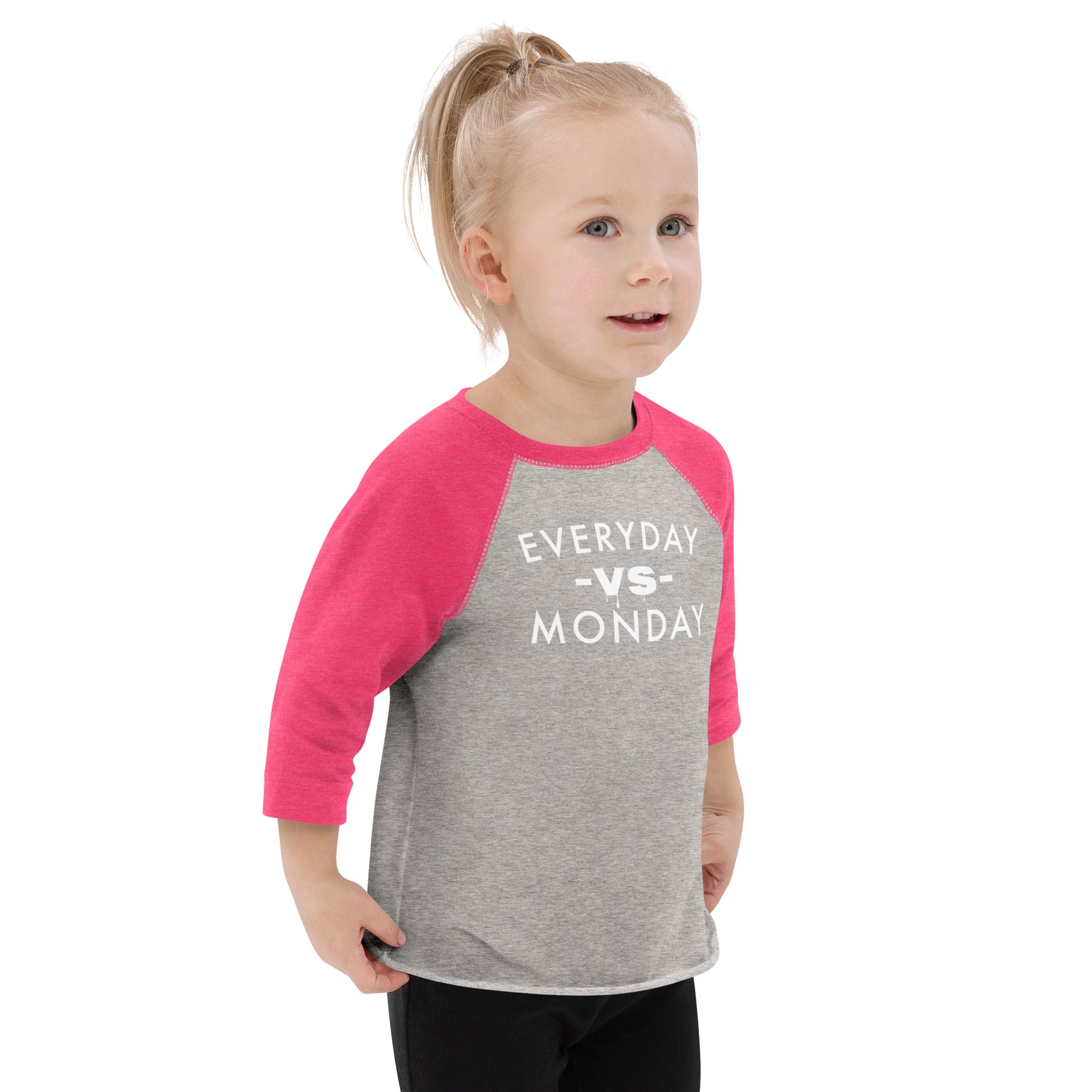 Everyday vs Monday Toddler baseball shirt - Commercial Universe Boutique 