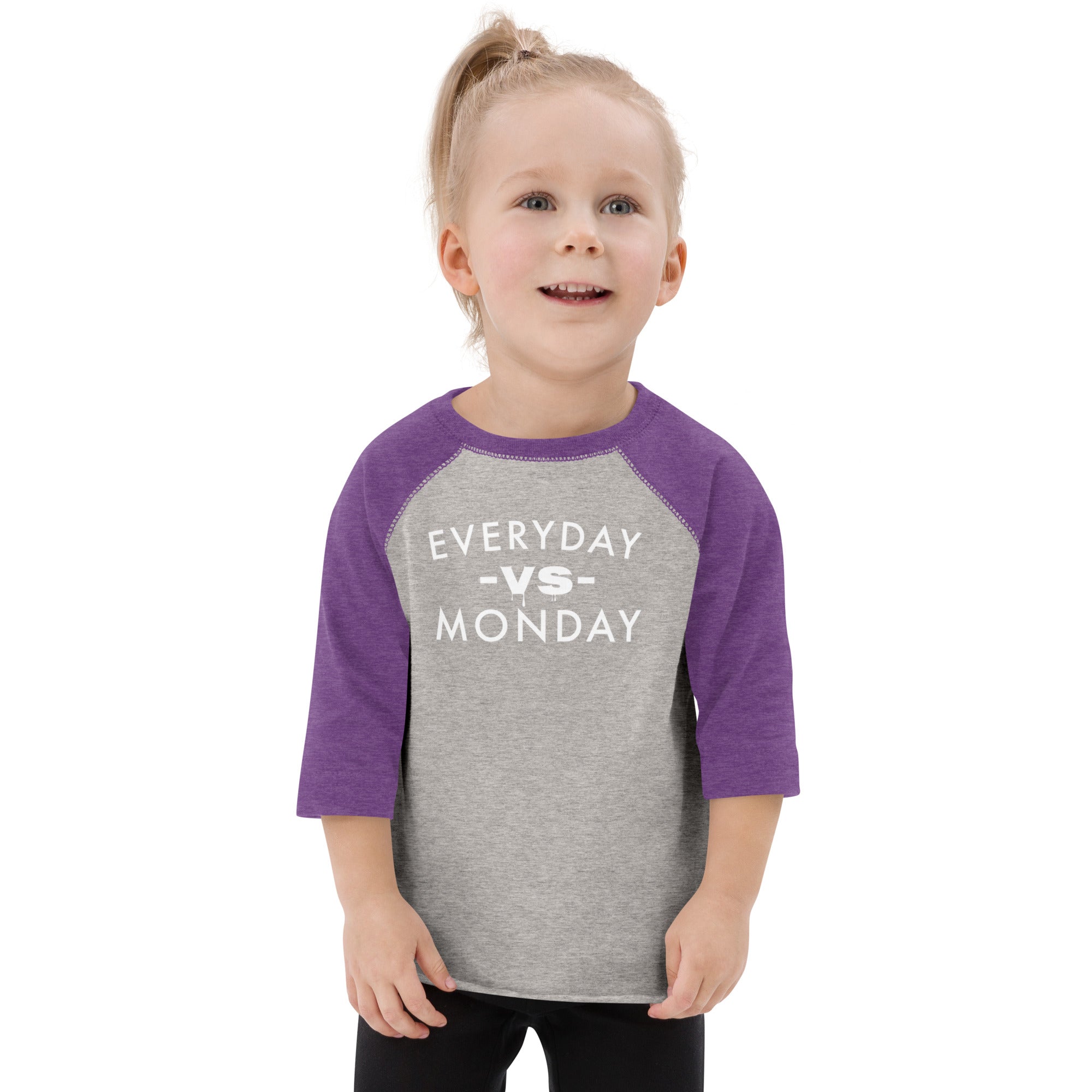 Everyday vs Monday Toddler baseball shirt - Commercial Universe Boutique 