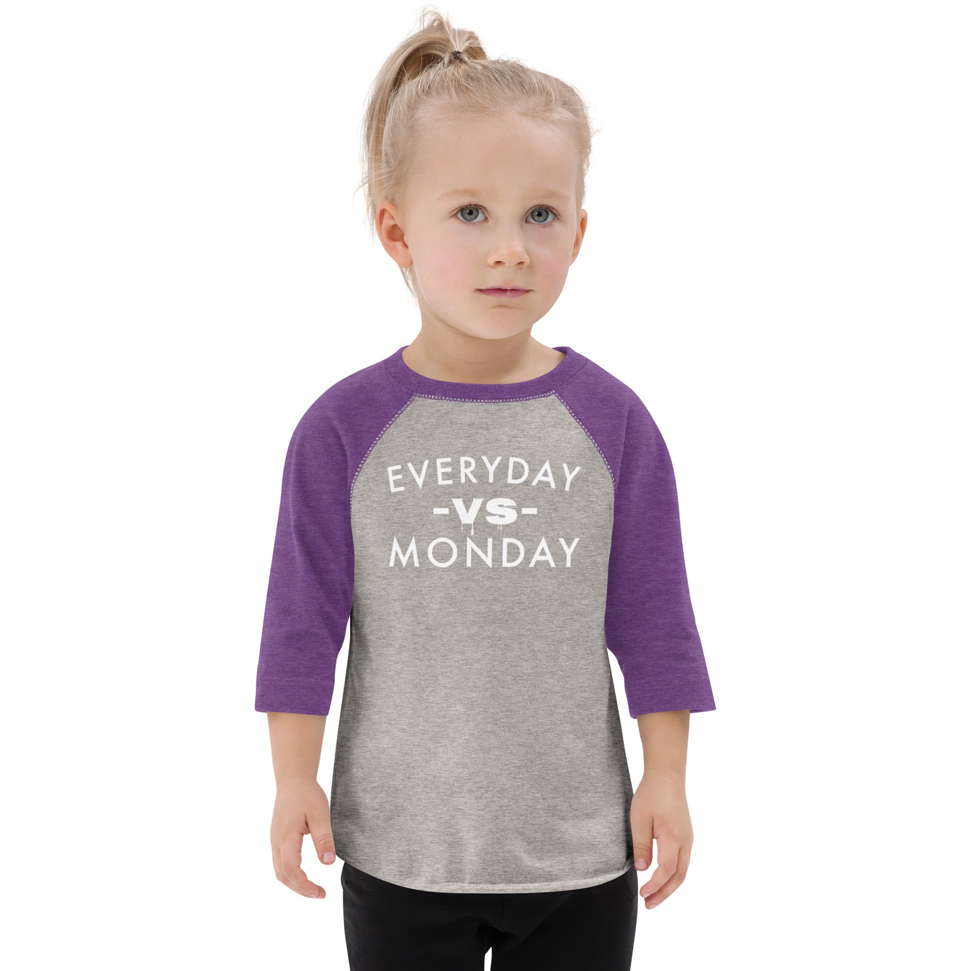 Everyday vs Monday Toddler baseball shirt - Commercial Universe Boutique 