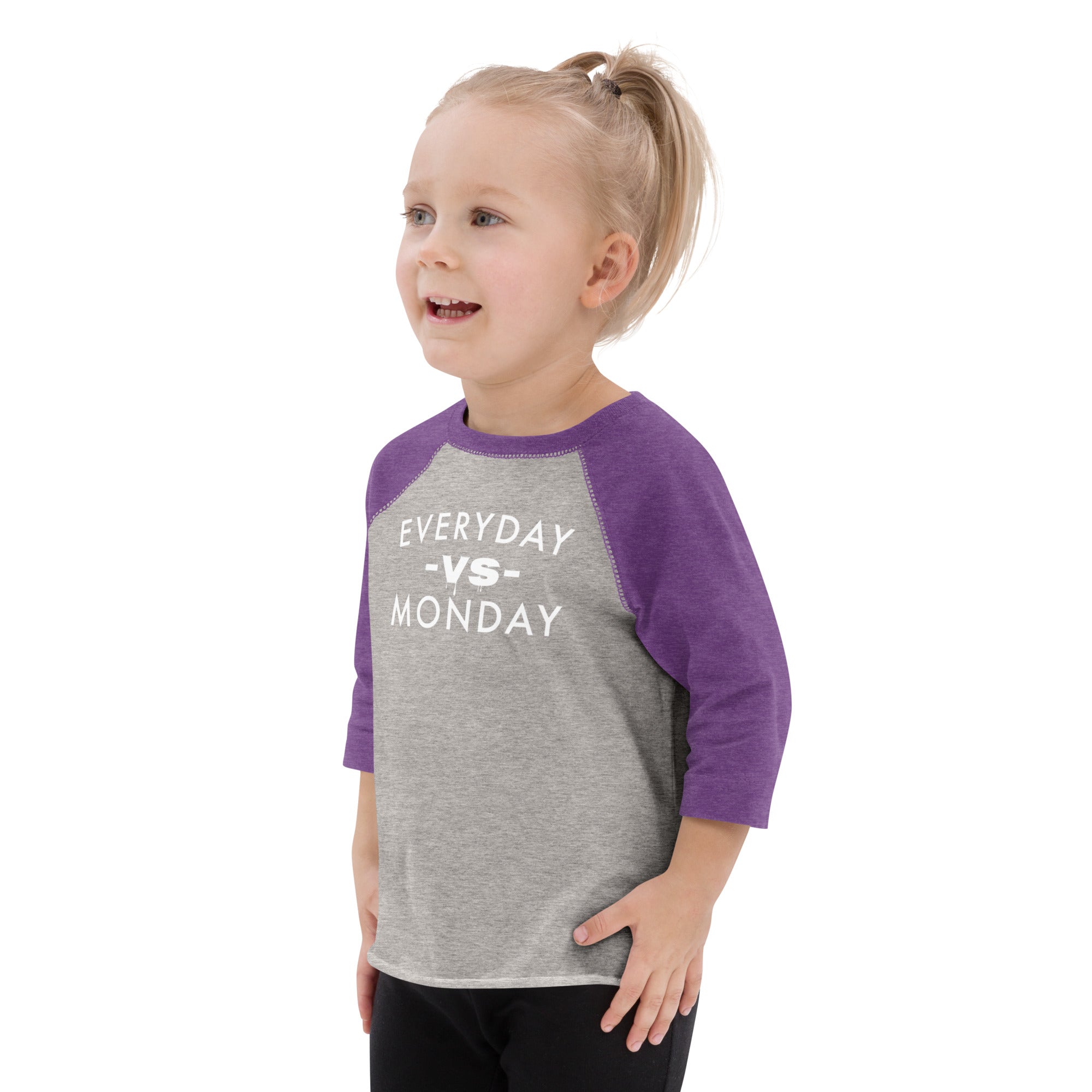 Everyday vs Monday Toddler baseball shirt - Commercial Universe Boutique 