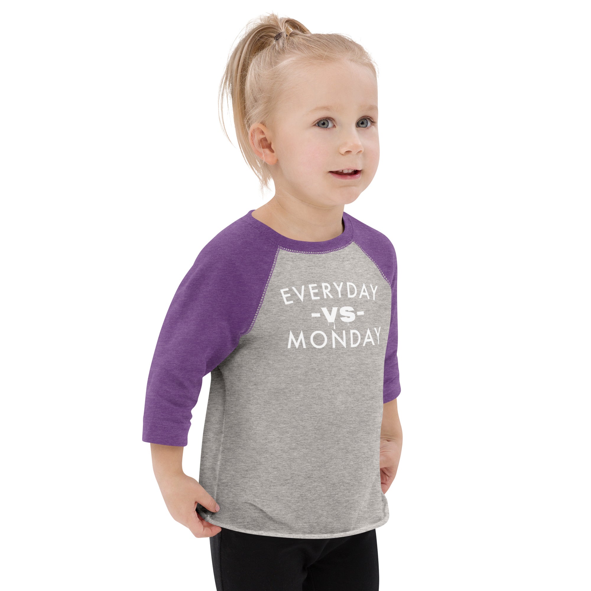 Everyday vs Monday Toddler baseball shirt - Commercial Universe Boutique 