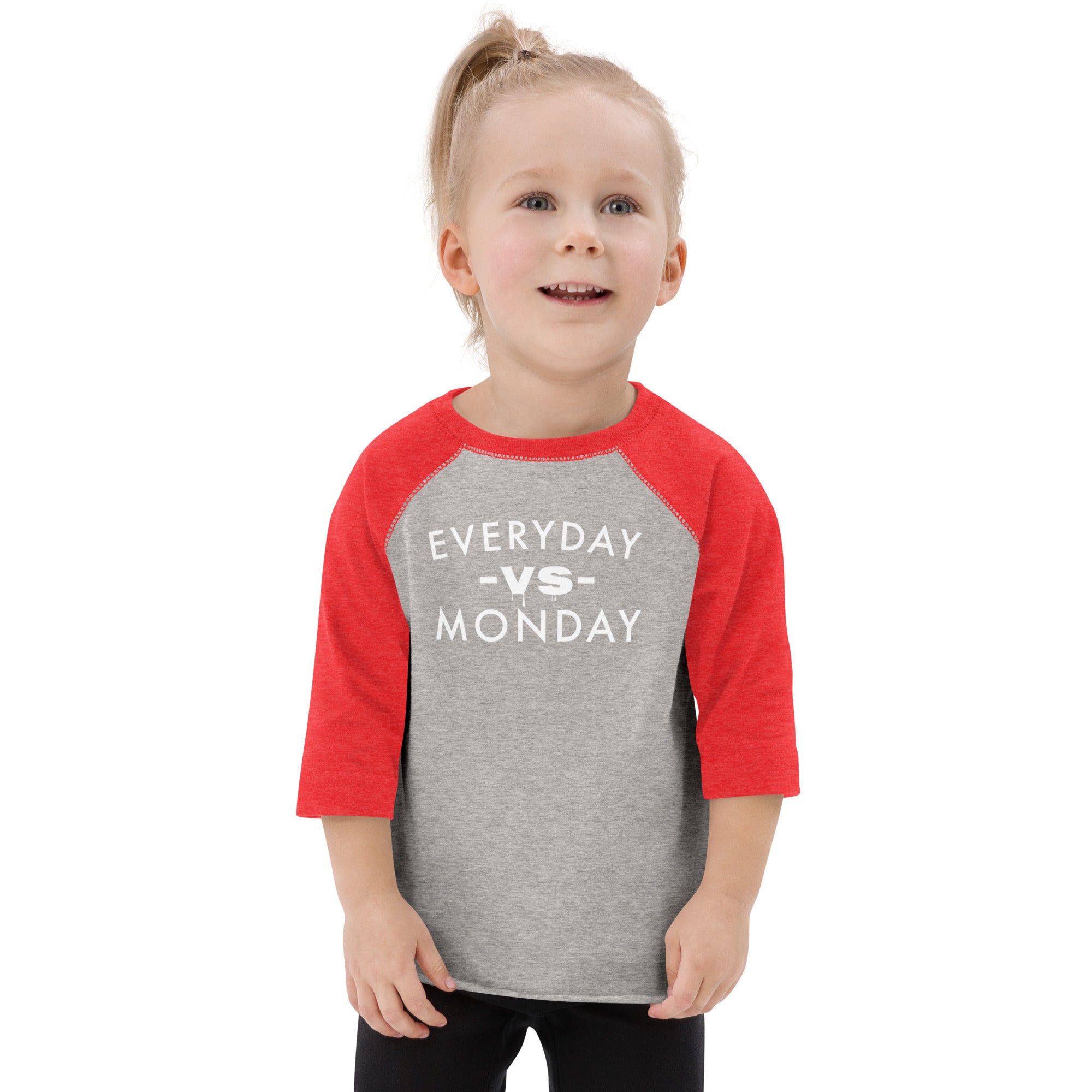 Everyday vs Monday Toddler baseball shirt - Commercial Universe Boutique 