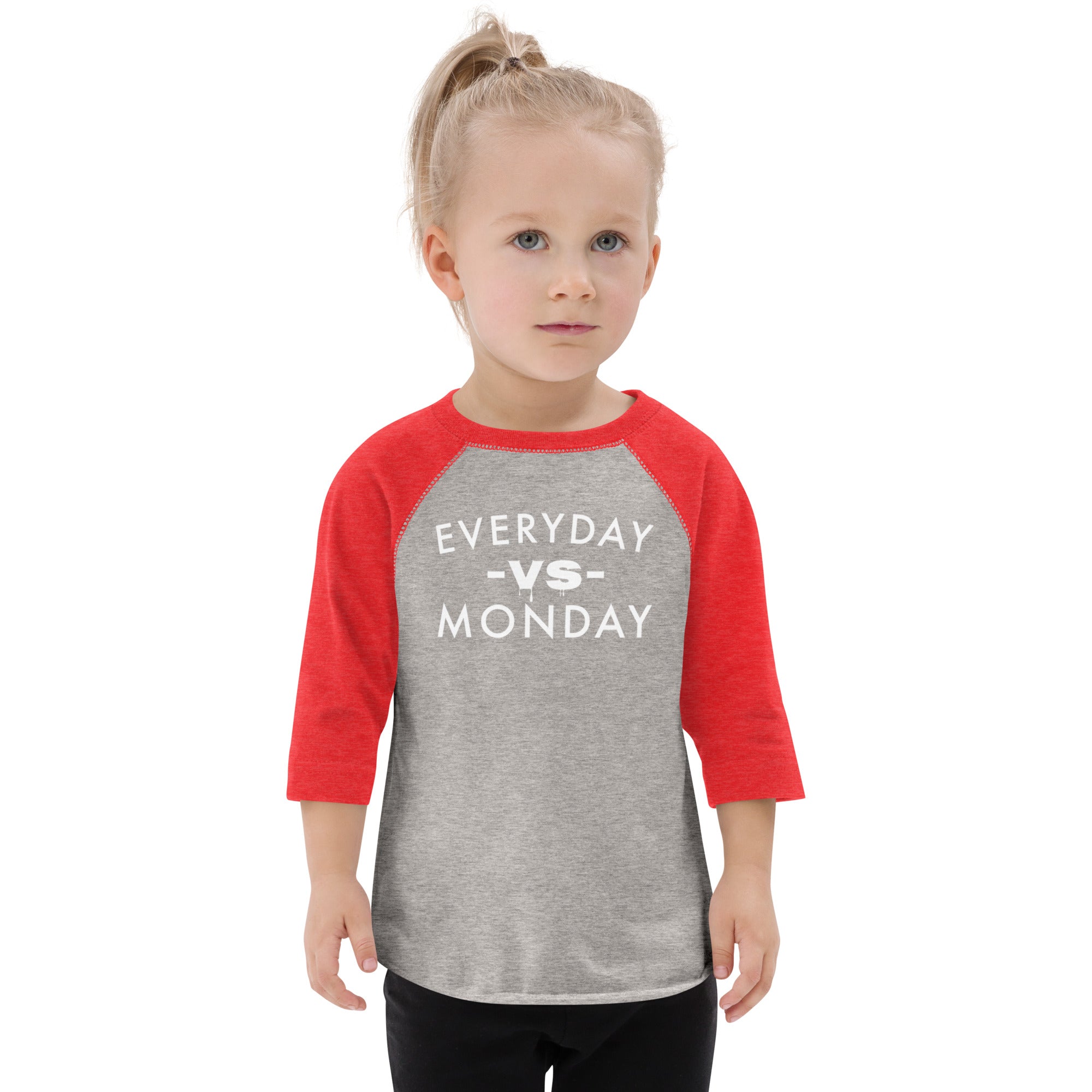 Everyday vs Monday Toddler baseball shirt - Commercial Universe Boutique 