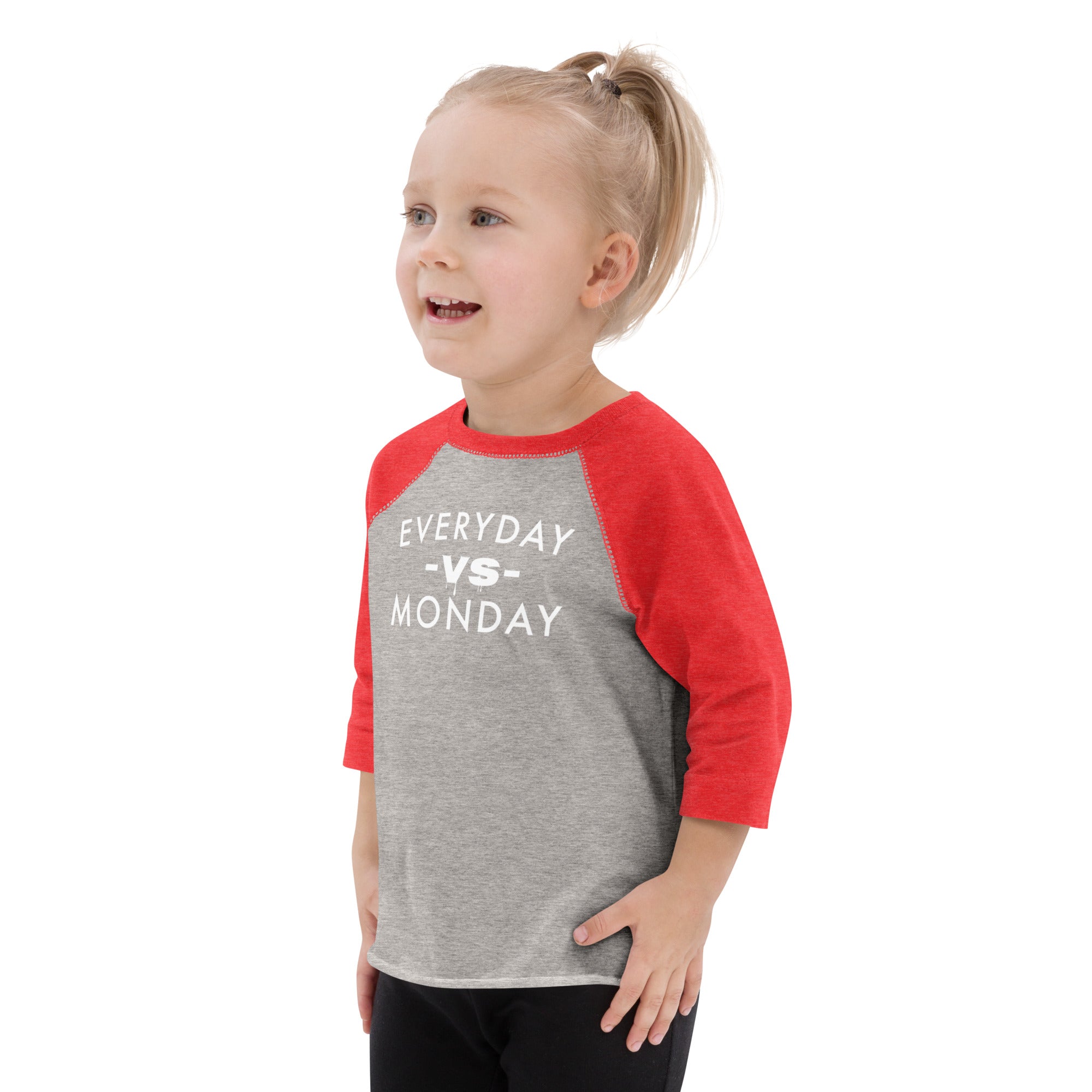 Everyday vs Monday Toddler baseball shirt - Commercial Universe Boutique 