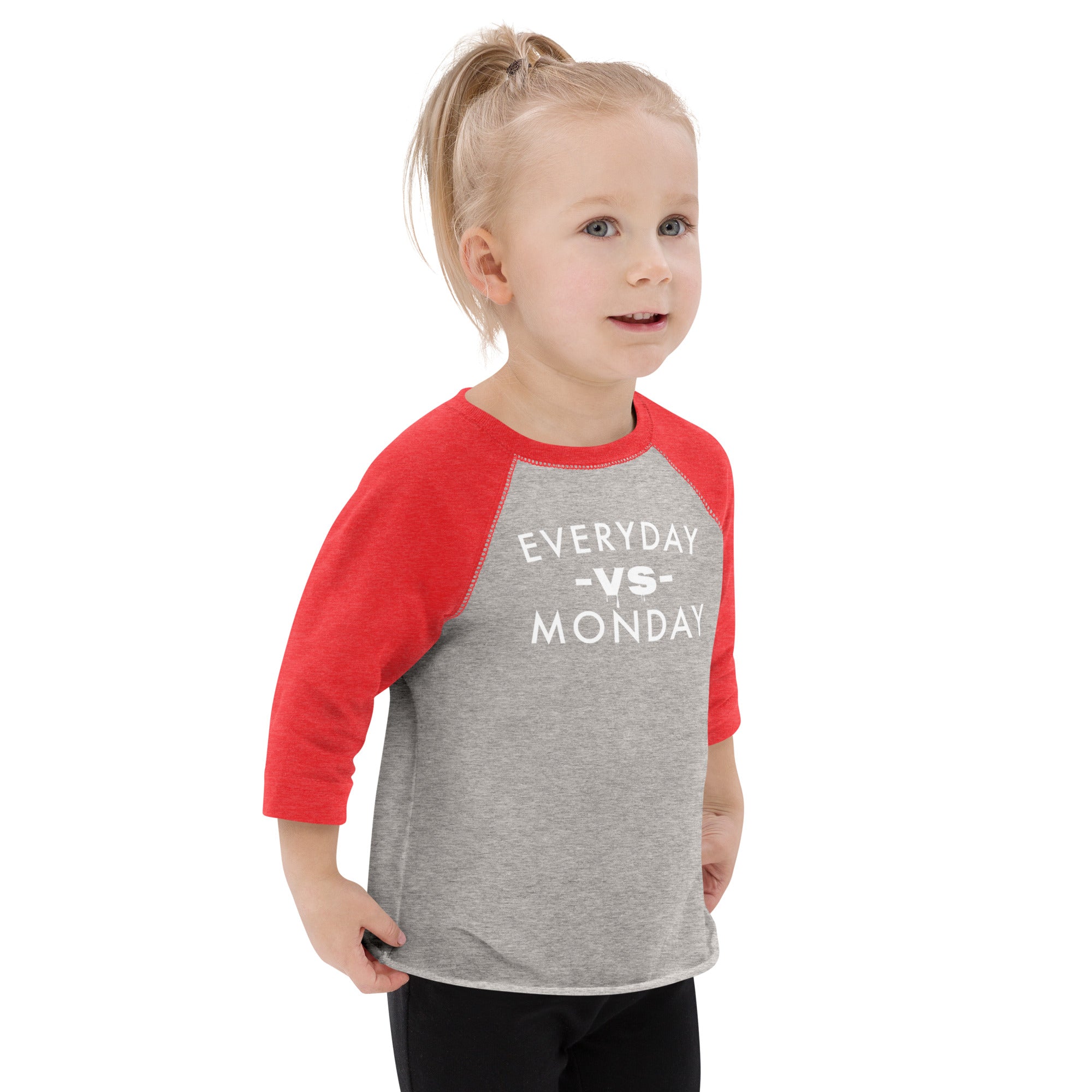 Everyday vs Monday Toddler baseball shirt - Commercial Universe Boutique 