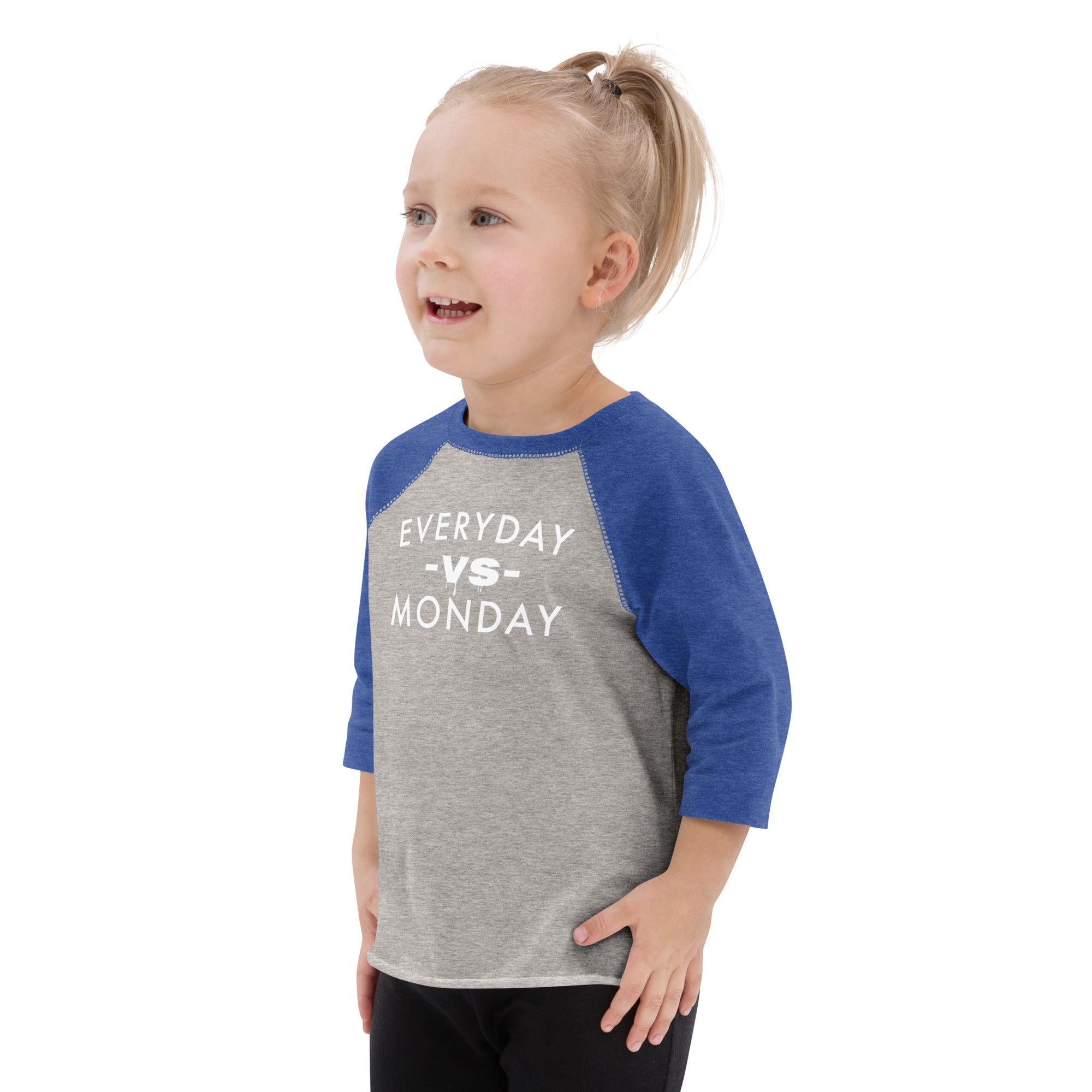 Everyday vs Monday Toddler baseball shirt - Commercial Universe Boutique 