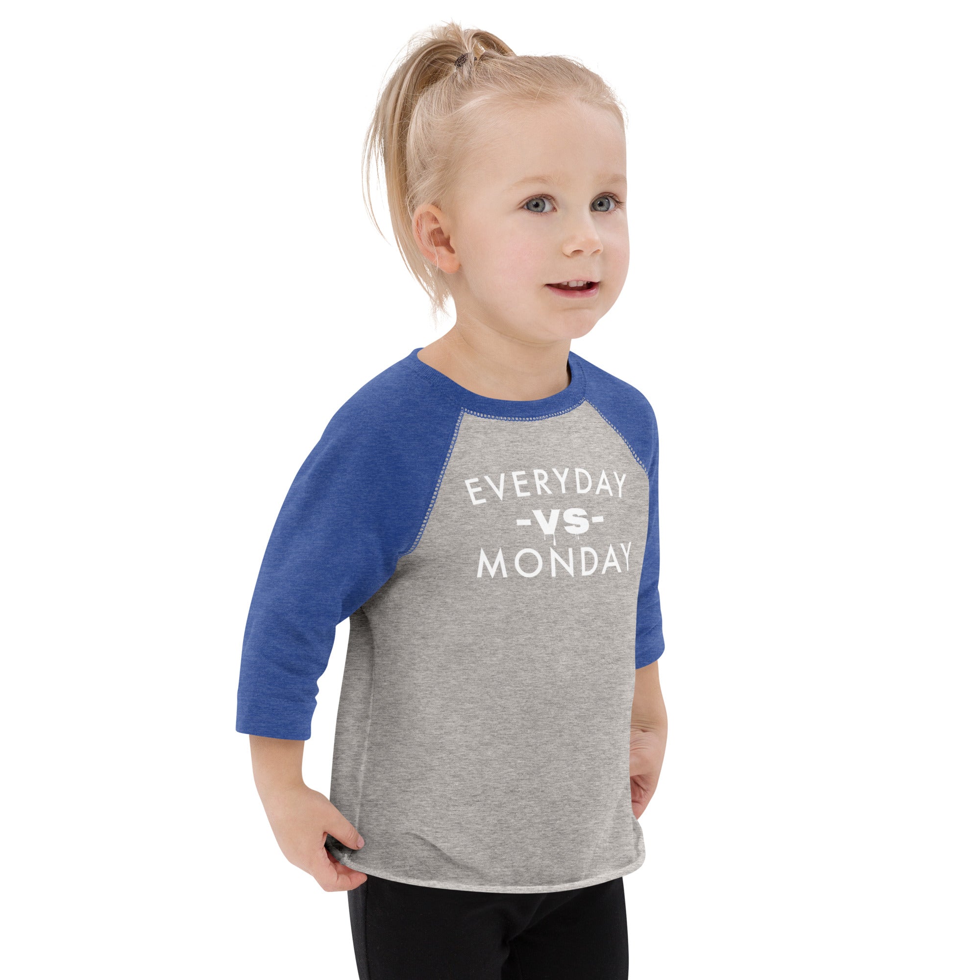 Everyday vs Monday Toddler baseball shirt - Commercial Universe Boutique 
