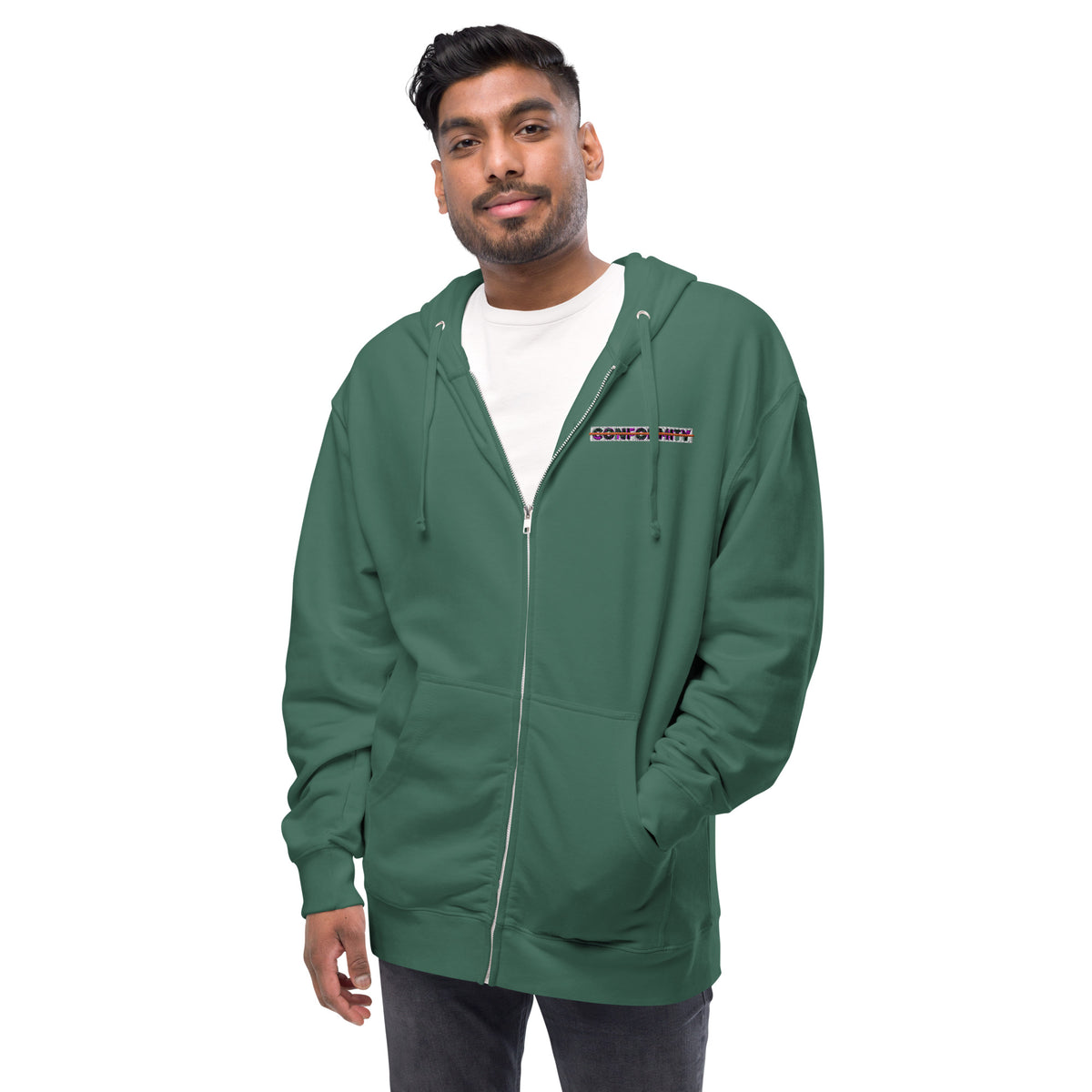 Muse + Conformity Unisex fleece zip up hoodie