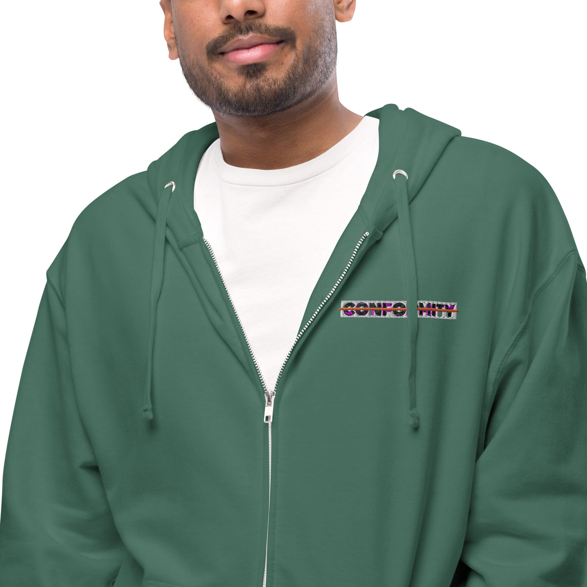 Muse + Conformity Unisex fleece zip up hoodie