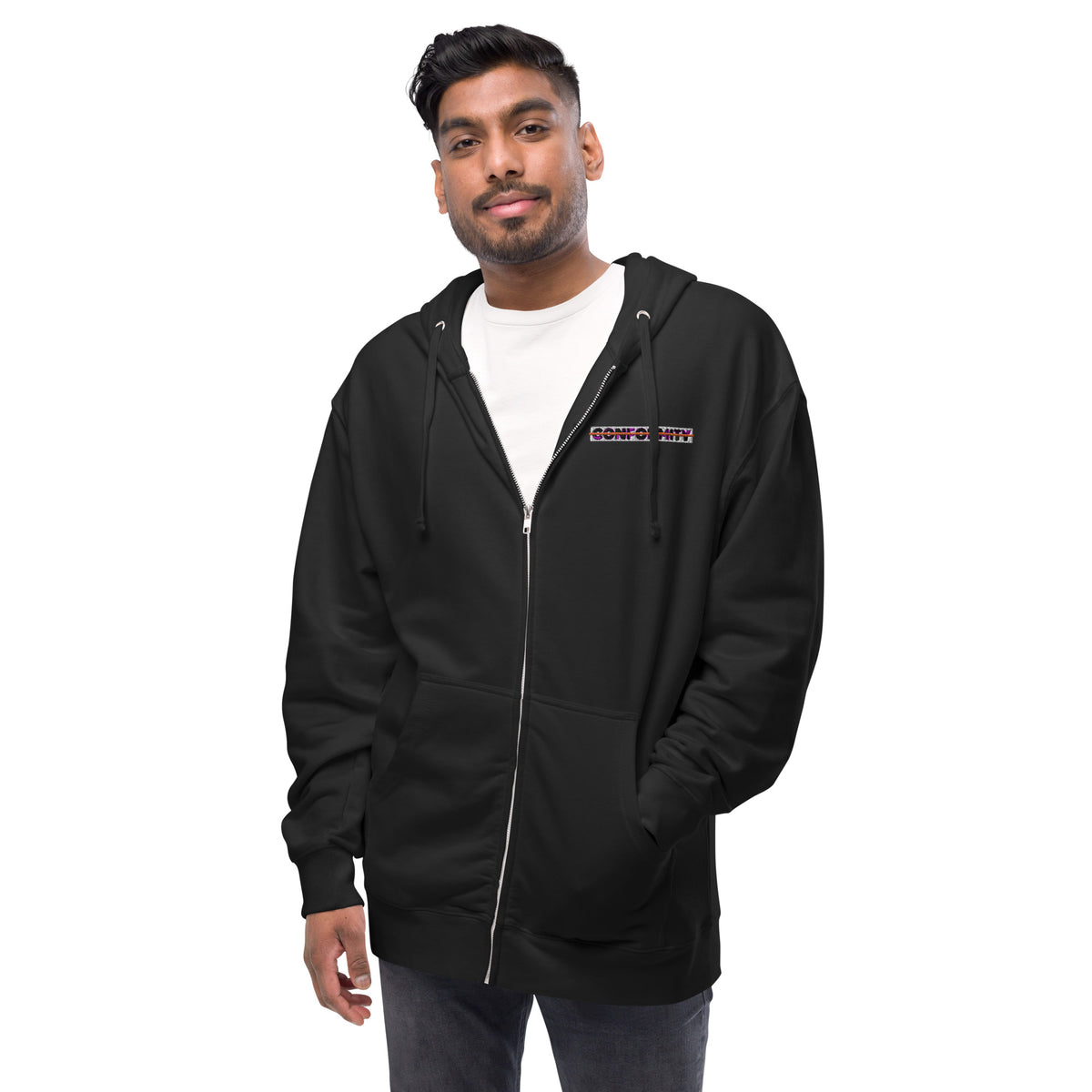 Muse + Conformity Unisex fleece zip up hoodie
