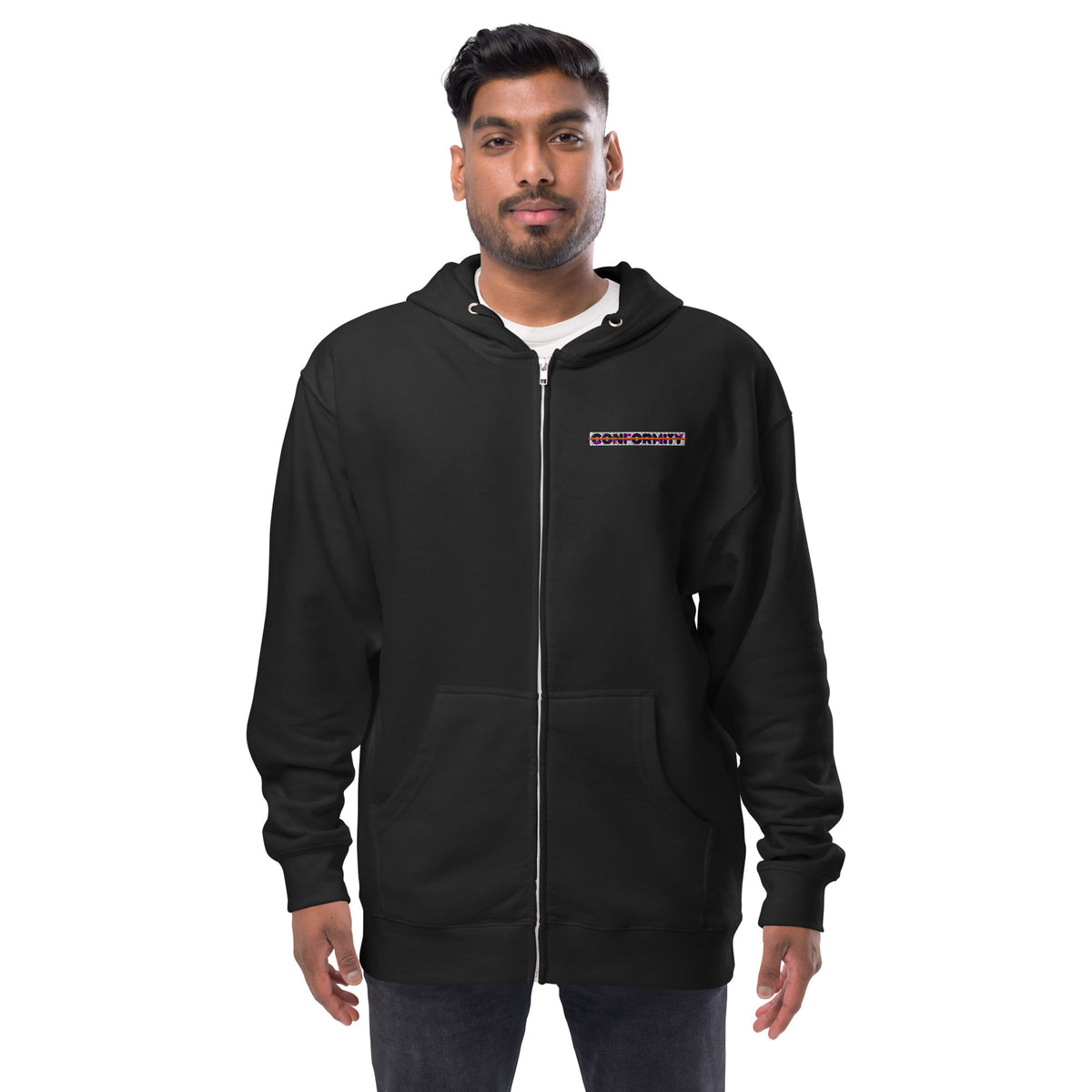Muse + Conformity Unisex fleece zip up hoodie