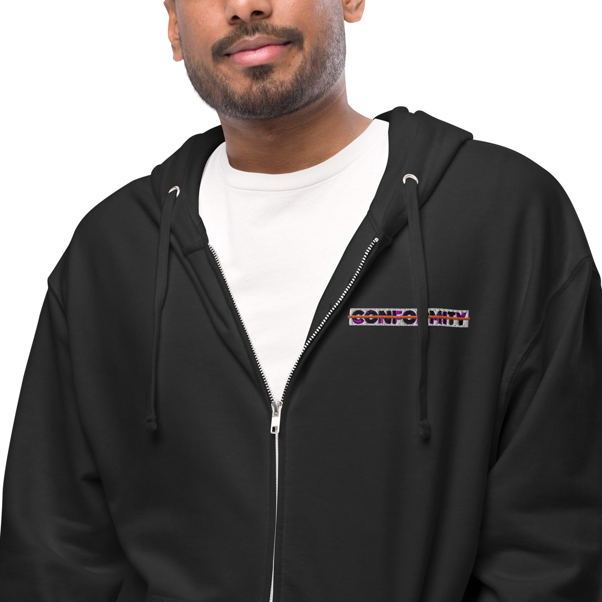 Muse + Conformity Unisex fleece zip up hoodie