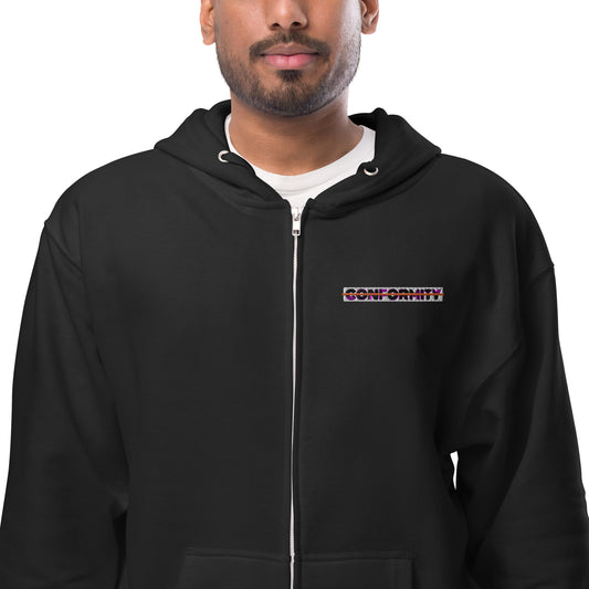 Muse + Conformity Unisex fleece zip up hoodie