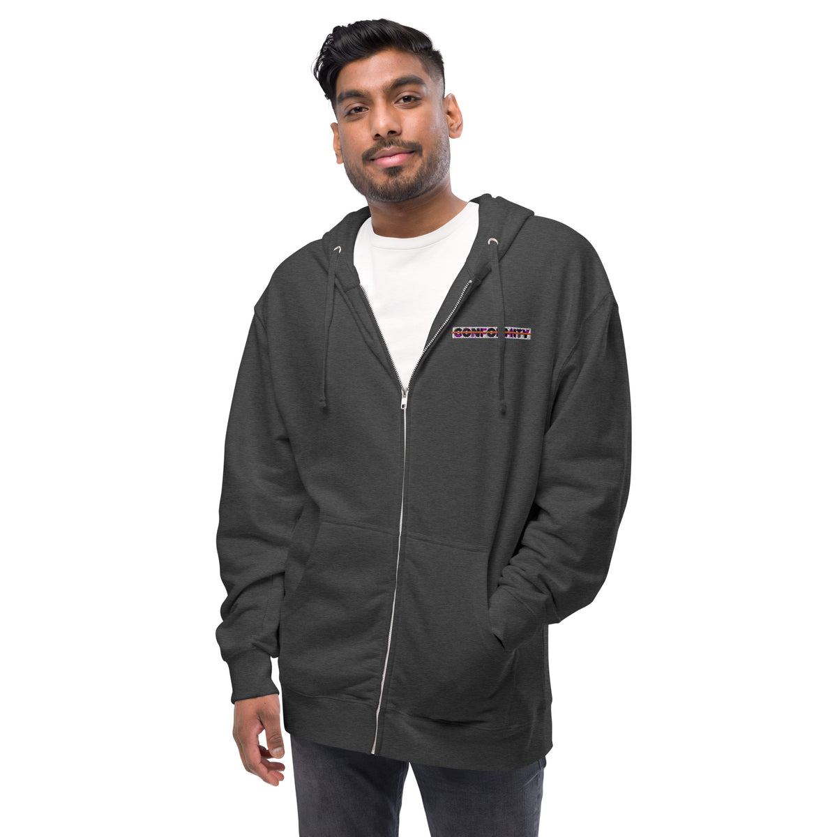 Muse + Conformity Unisex fleece zip up hoodie