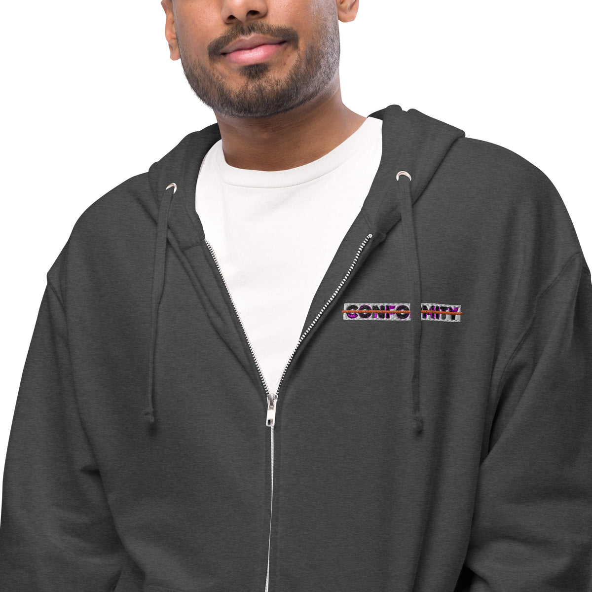 Muse + Conformity Unisex fleece zip up hoodie