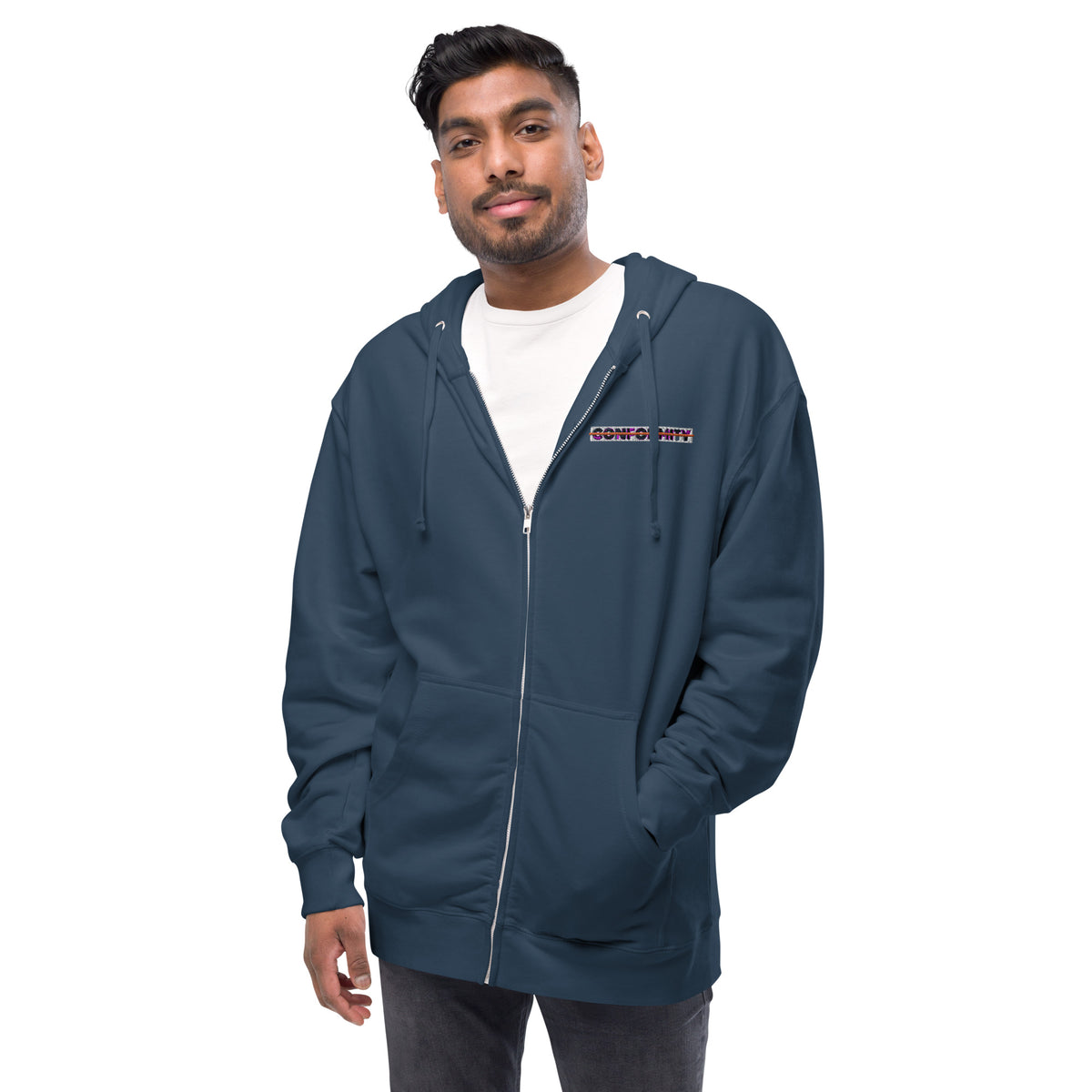Muse + Conformity Unisex fleece zip up hoodie