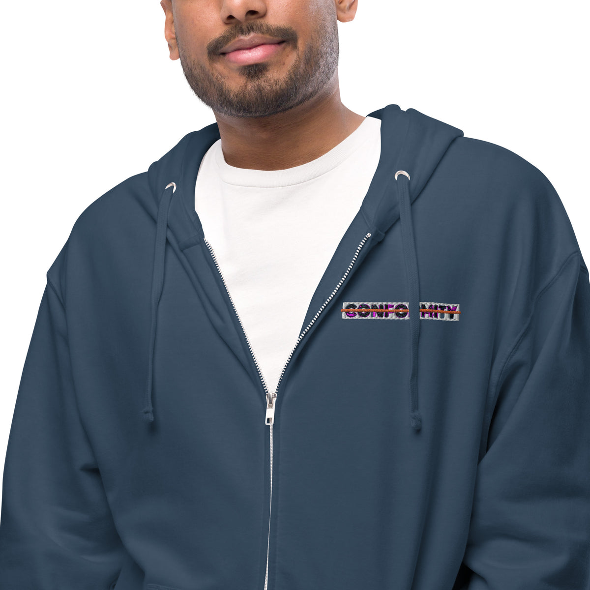 Muse + Conformity Unisex fleece zip up hoodie